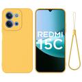 Coque Xiaomi Redmi 15C en silicone liquide avec dragonne