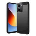 Coque Xiaomi Redmi A7 Pro en TPU Brossé - Fibre de Carbone - Noire