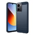 Coque Xiaomi Redmi A7 Pro en TPU Brossé - Fibre de Carbone - Bleue