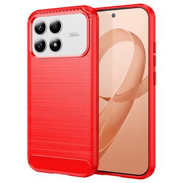 Coque Xiaomi Redmi K90/Poco F8 Pro en TPU Brossé - Fibre de Carbone