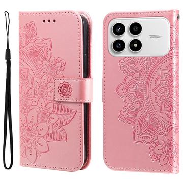 Étui Portefeuille Xiaomi Redmi K90/Poco F8 Pro Mandala Série - Rose