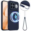 Coque Xiaomi Redmi K90 Pro Max/Poco X8 Ultra en Silicone Liquide - Compatible MagSafe - Bleu Foncé