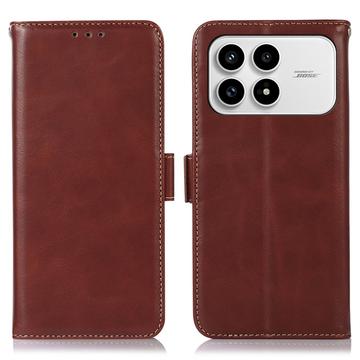 Étui Xiaomi Redmi K90/Poco F8 Pro en cuir avec RFID - Marron