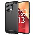 Coque Xiaomi Redmi Note 13 4G en TPU Brossé - Fibre de Carbone - Noire