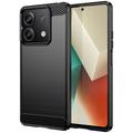 Coque Xiaomi Redmi Note 13 en TPU Brossé - Fibre de Carbone - Noire