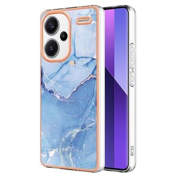 Coque Xiaomi Redmi Note 13 Pro+ en TPU Marble Pattern Galvanisé IMD - Bleue