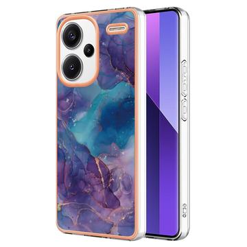 Coque Xiaomi Redmi Note 13 Pro+ en TPU Marble Pattern Galvanisé IMD - Violete