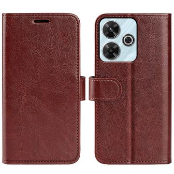 Etui portefeuille Xiaomi Redmi Note 13R/Poco M6 4G/Redmi 13 5G avec fermeture magnétique - Marron