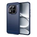 Coque Xiaomi Redmi Note 15 Pro 5G en TPU Brossé - Fibre de Carbone - Bleue
