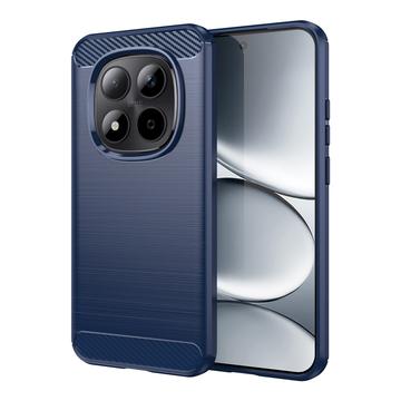 Coque Xiaomi Redmi Note 15 Pro 5G en TPU Brossé - Fibre de Carbone - Bleue