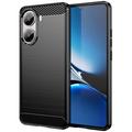 Coque Xiaomi Redmi Turbo 4/Poco X7 Pro en TPU Brossé - Fibre de Carbone - Noire