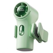Mini-ventilateur portable à pince YS-G10 avec écran numérique - Vert