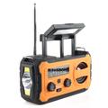 Radio solaire à manivelle d'urgence YX328 avec lampe torche, batterie externe 4000mAh - Orange