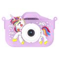 YYTech Appareil photo pour enfants Licorne avec carte mémoire 32GB et lecteur de carte - Violet