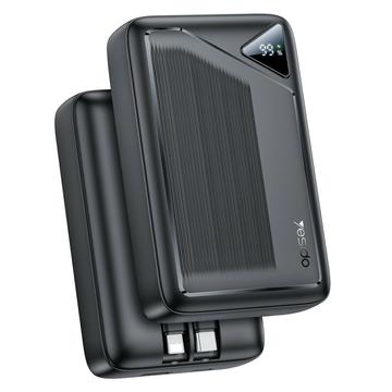 Yesido YP85 20000mAh Power Bank avec câbles Type-C et Lightning intégrés - 22.5W - Noir