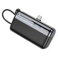 Batterie externe Yesido YP99 10000mAh avec câble USB-C vers Lightning intégré - Noir