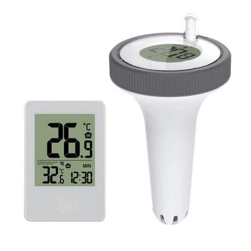 ZX3351A Thermomètre flottant sans fil pour l\'intérieur et l\'extérieur Thermomètre de piscine à affichage numérique avec support