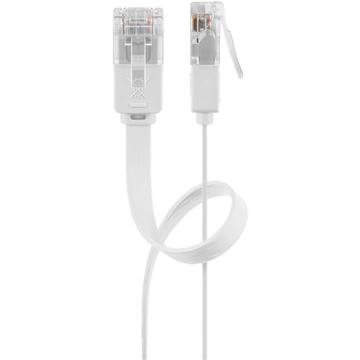 Câble Réseau Plat RJ45 U/UTP CAT 6 Goobay - 1m - Blanc