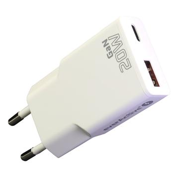 everActive SC-340Q GaN Super Slim 20W Chargeur avec USB QC3.0 & USB-C PD Ports - Blanc