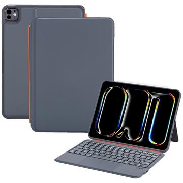 Étui clavier en cuir magnétique iPad 2022/2025/Air 11 2024/2025 K10P avec pavé tactile - Noir
