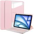 Étui intelligent pivotant à 360° iPad Air 11 2024/2025 avec clavier Bluetooth - Rose