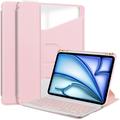 Étui intelligent pivotant à 360° iPad Air 13 2024/2025/2026 avec clavier Bluetooth - Rose