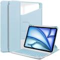 Étui intelligent pivotant à 360° iPad Air 13 2024/2025 avec clavier Bluetooth - Bleu ciel