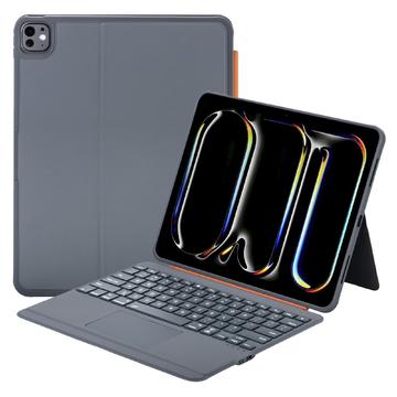 iPad Pro 13 2024/2025 K09 étui clavier en cuir magnétique avec pavé tactile - Noir