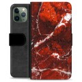 Étui Portefeuille Premium iPhone 11 Pro - Marbre Rouge