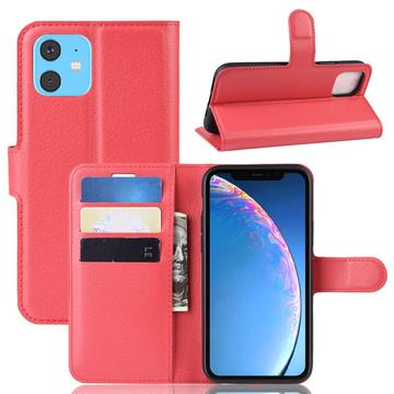 Étui Portefeuille iPhone 11 avec Fermeture Magnétique - Rouge