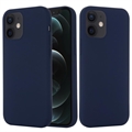 Coque iPhone 12 Mini en Silicone Liquide - Compatible MagSafe - Bleu Foncé