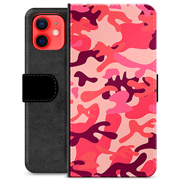 Étui Portefeuille Premium iPhone 12 mini - Camouflage Rose