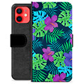 Étui Portefeuille Premium iPhone 12 mini - Fleurs Tropicales