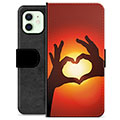 Étui Portefeuille Premium iPhone 12 - Silhouette de Coeur