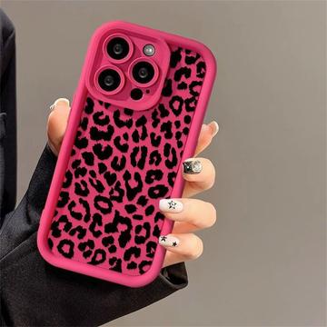 Coque iPhone 12 Pro en TPU à imprimé léopard - Rose vif