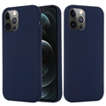 Coque iPhone 12/12 Pro en Silicone Liquide - Compatible MagSafe - Bleu Foncé