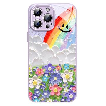 Coque hybride iPhone 12 Pro Max Sourire et arc-en-ciel - Violete