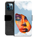 Étui Portefeuille Premium iPhone 12 Pro - Peinture de Visage