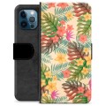 Étui Portefeuille Premium iPhone 12 Pro - Fleurs Roses