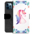 Étui Portefeuille Premium iPhone 12 Pro - Licorne