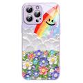 Coque hybride iPhone 12/12 Pro Sourire et arc-en-ciel - Violete