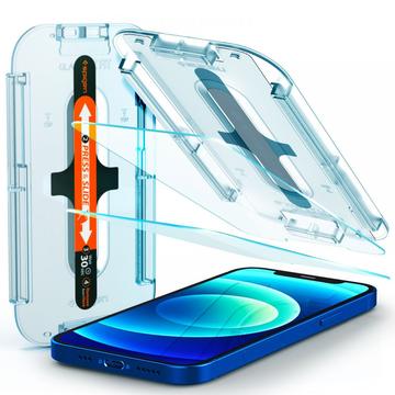 Protecteur d\'Écran iPhone 12/12 Pro Spigen en Verre Trempé Glas.tR Ez Fit - 2 Pièces