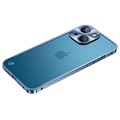Bumper en Métal iPhone 13 avec Dos en Plastique - Bleu