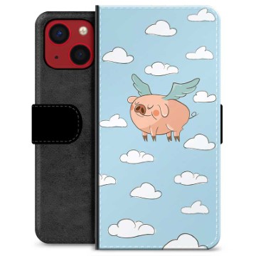 Étui Portefeuille Premium iPhone 13 Mini - Cochon Volant