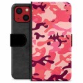 Étui Portefeuille Premium iPhone 13 Mini - Camouflage Rose