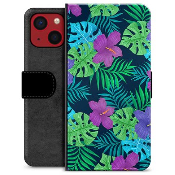 Étui Portefeuille Premium iPhone 13 Mini - Fleurs Tropicales