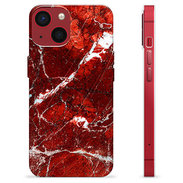 Coque iPhone 13 Mini en TPU - Marbre Rouge
