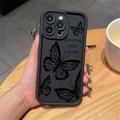 Coque iPhone 13 Pro Max en TPU à imprimé papillon - Noire