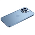 Bumper en Métal iPhone 13 Pro Max avec Dos en Plastique - Bleu