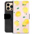 Étui Portefeuille Premium iPhone 13 Pro Max - Motif Citron